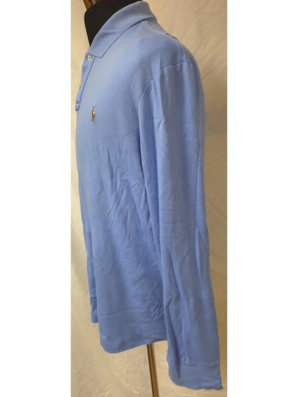 Polo Ralph Lauren Mens Pima Soft Touch Polo Shirt XL Blue Long Sleeve Flesh Pony